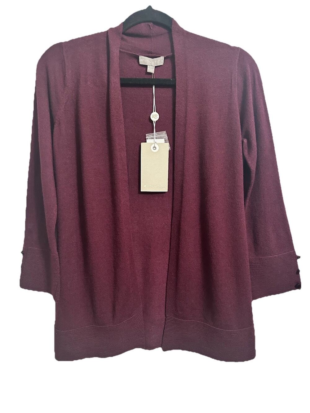Evolution By Cyrus Women’s Grape Purple Open Cardigan Sweater Stitch Fix Size XS